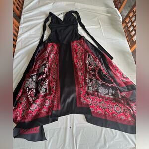 Black with Red Paisley Dress